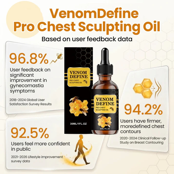 🔥 MEN’S CHEST-CONTOUR UPGRADE💪 VenomDefine Pro Chest Sculpting Oil 🐝 Daily Bee Venom Support for a Firmer-Looking, More Defined Chest