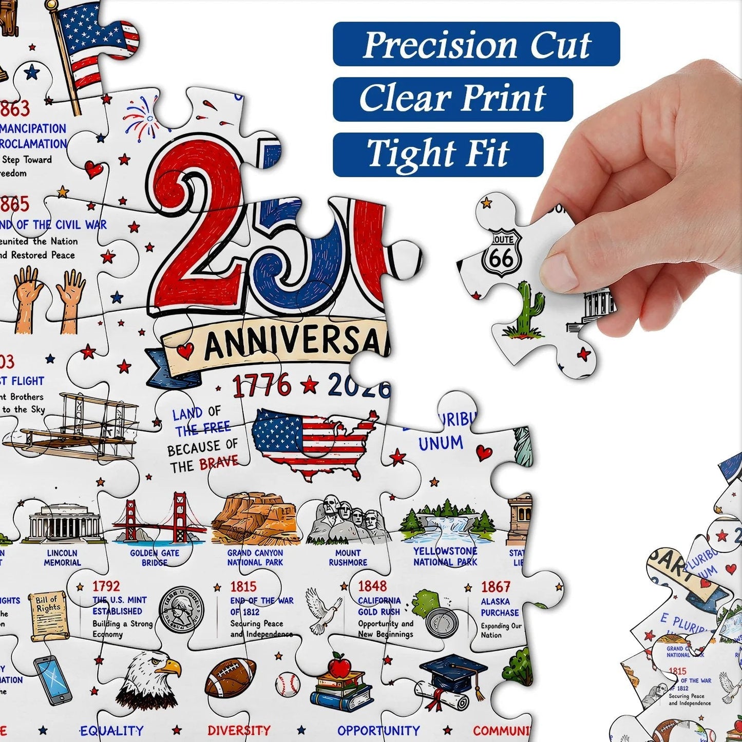 🧩 Patriotic America Jigsaw Puzzle 1000 Pieces🎁Buy 2 Free Shipping