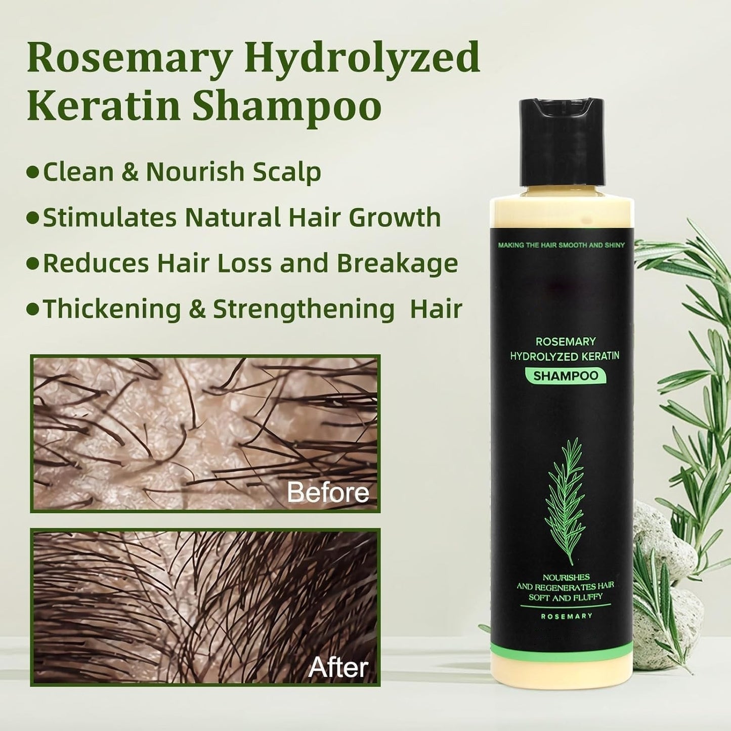 💝2026✨LAST DAY SALE 70% OFF!🏆Organic Rosemary Hair Growth Shampoo