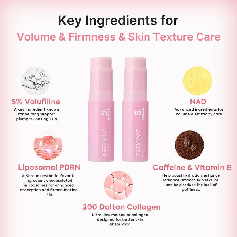 🔥LAST DAY 60% OFF🎁 Korean PDRN Pink Collagen Volume Multi Balm
